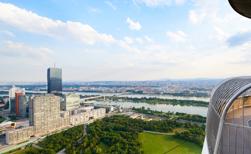 Ausblick auf die Stadt Wien vom Donausturm